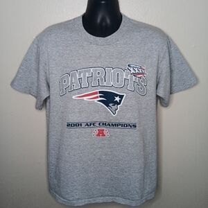 Vintage Y2K New England Patriots Superbowl XXXVI 36 Medium NFL T-shirt Gray CSA